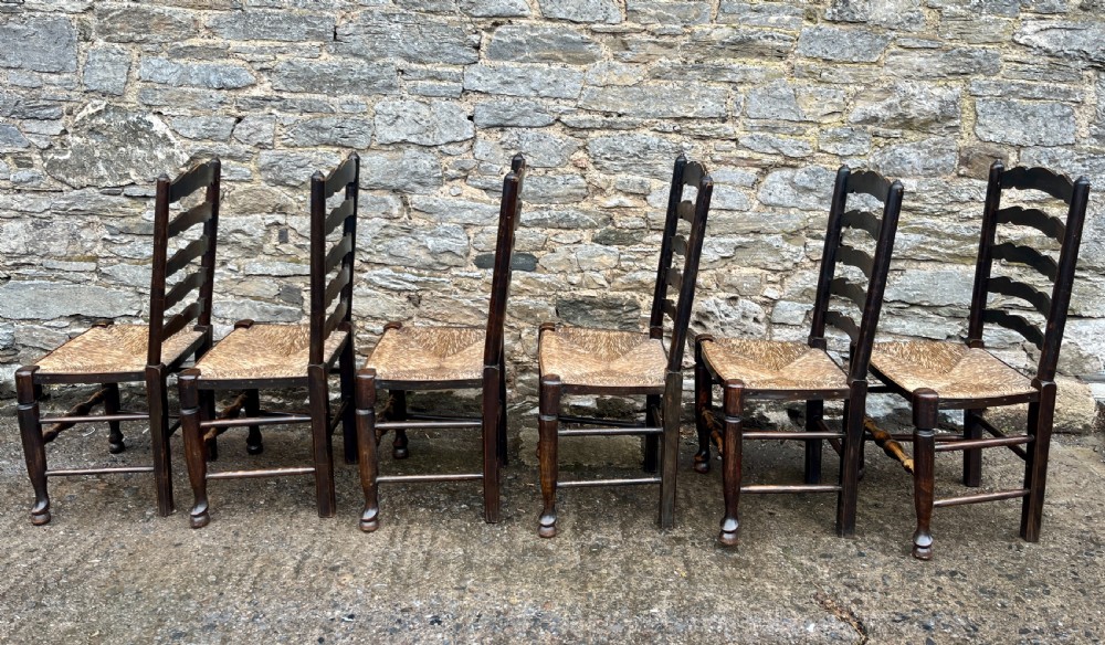 Set of 6 Antique Ladderback Chairs View VIII