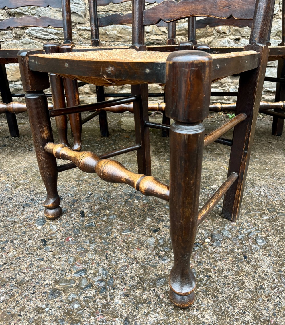 Set of 6 Antique Ladderback Chairs View XIII