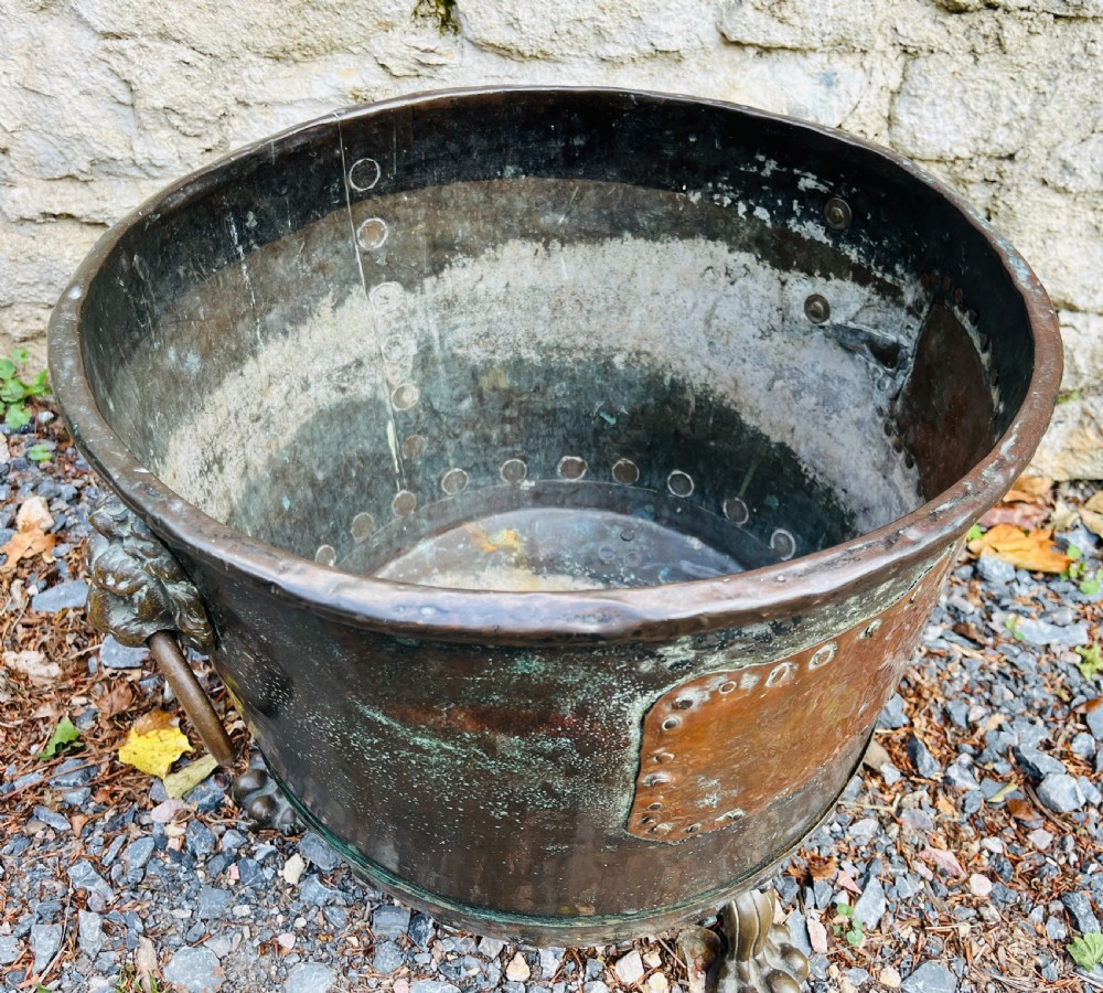 Large Victorian Riveted Copper Boiler View III