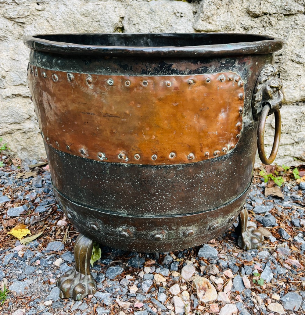 Large Victorian Riveted Copper Boiler View IV