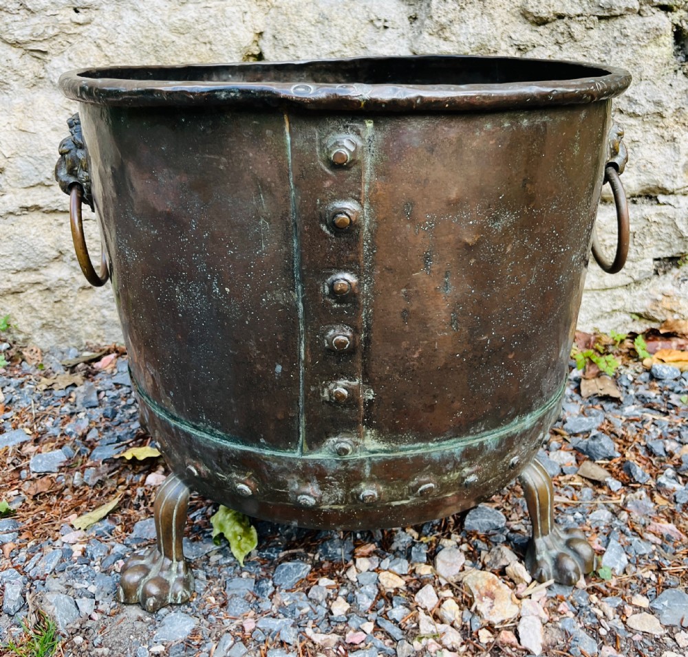 Large Victorian Riveted Copper Boiler View V
