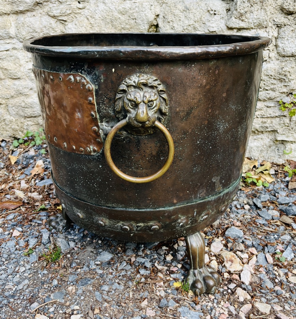 Large Victorian Riveted Copper Boiler View X