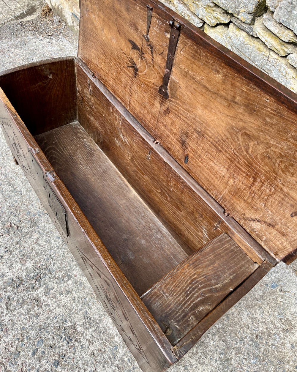 18th Century Planked Oak Coffer dated 1761 View III