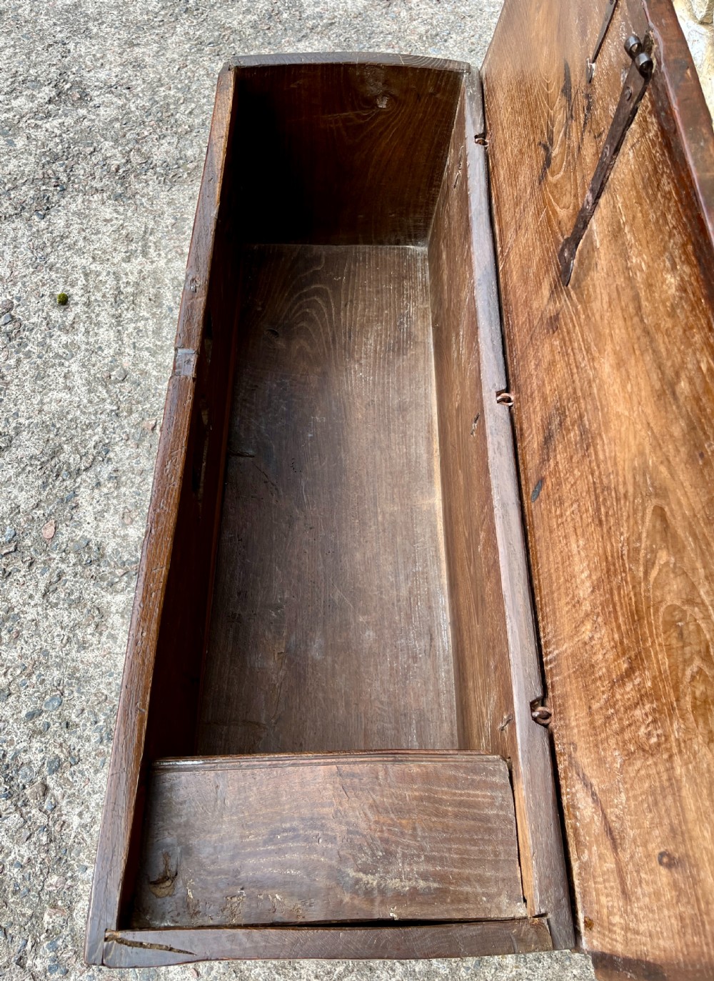 18th Century Planked Oak Coffer dated 1761 View IV