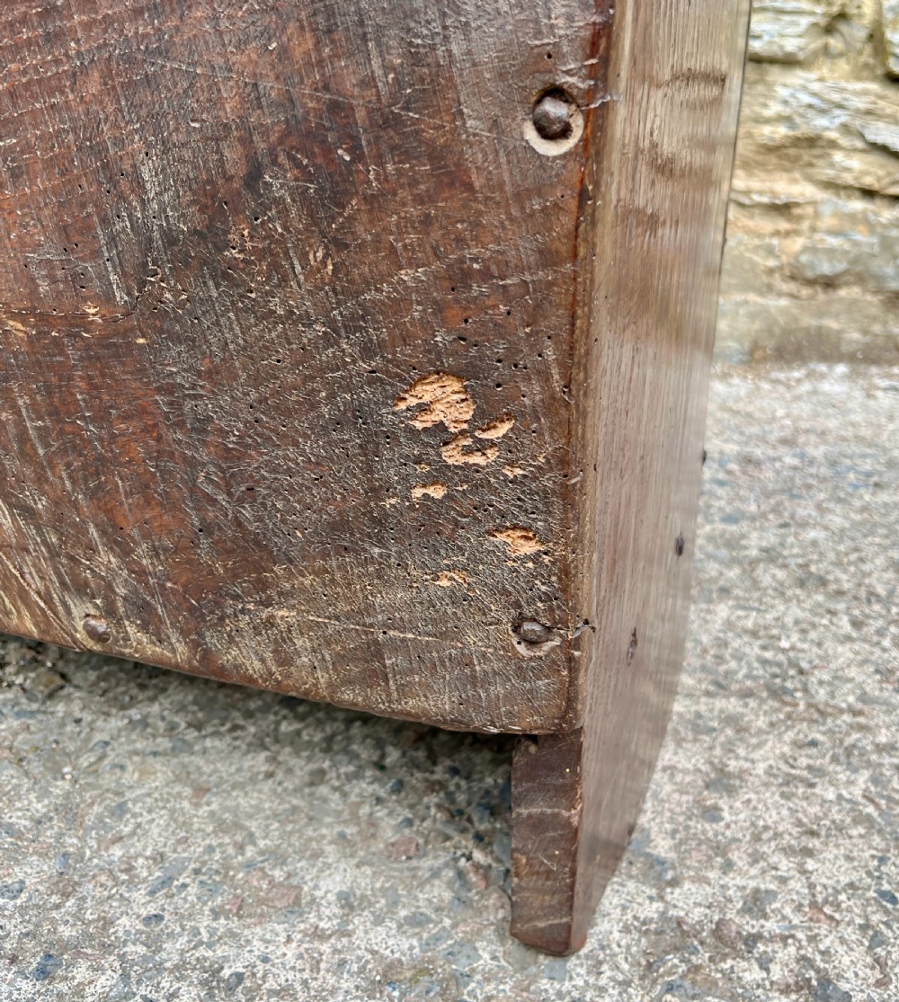 18th Century Planked Oak Coffer dated 1761 View XI