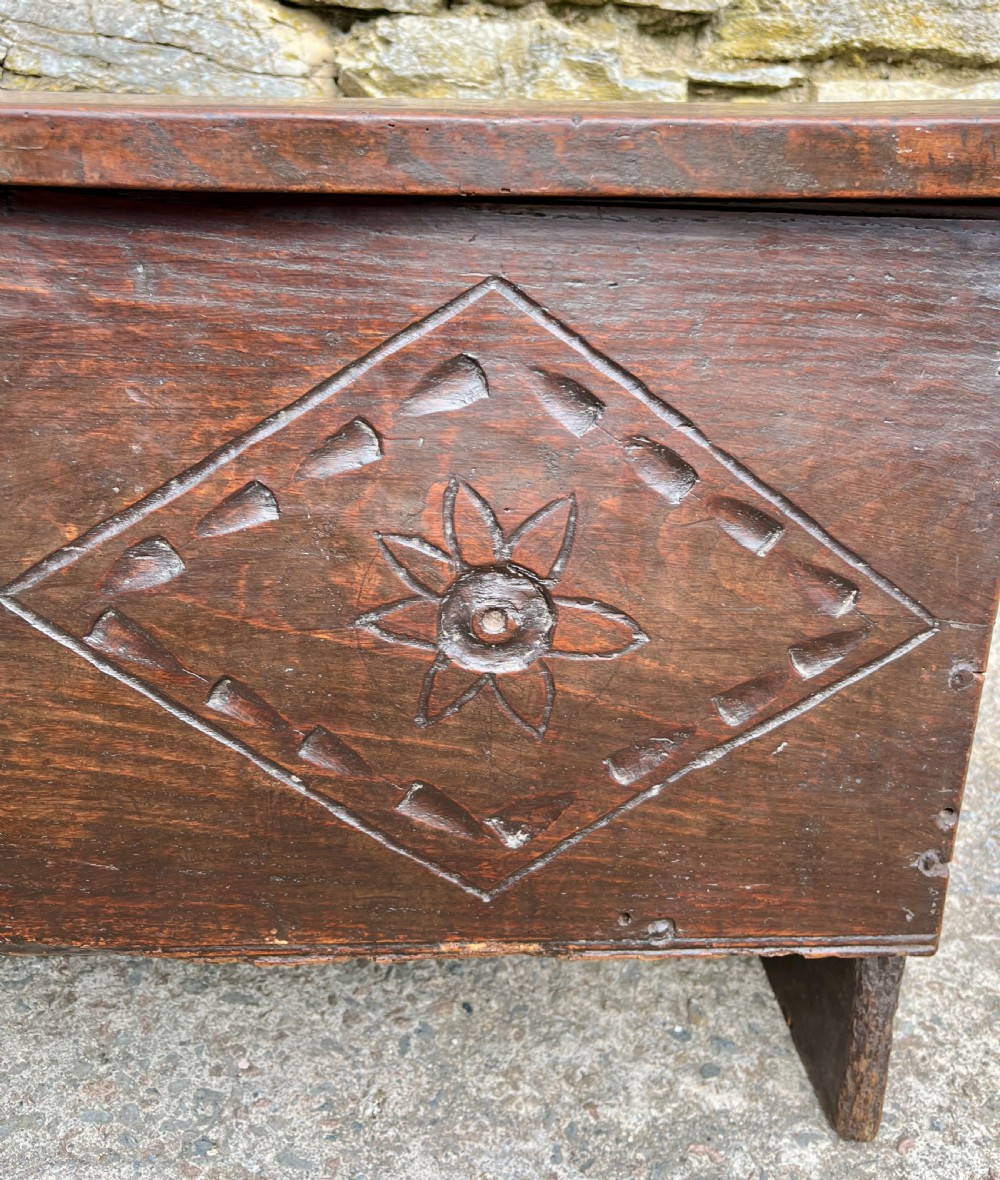 18th Century Planked Oak Coffer dated 1761 View XIV