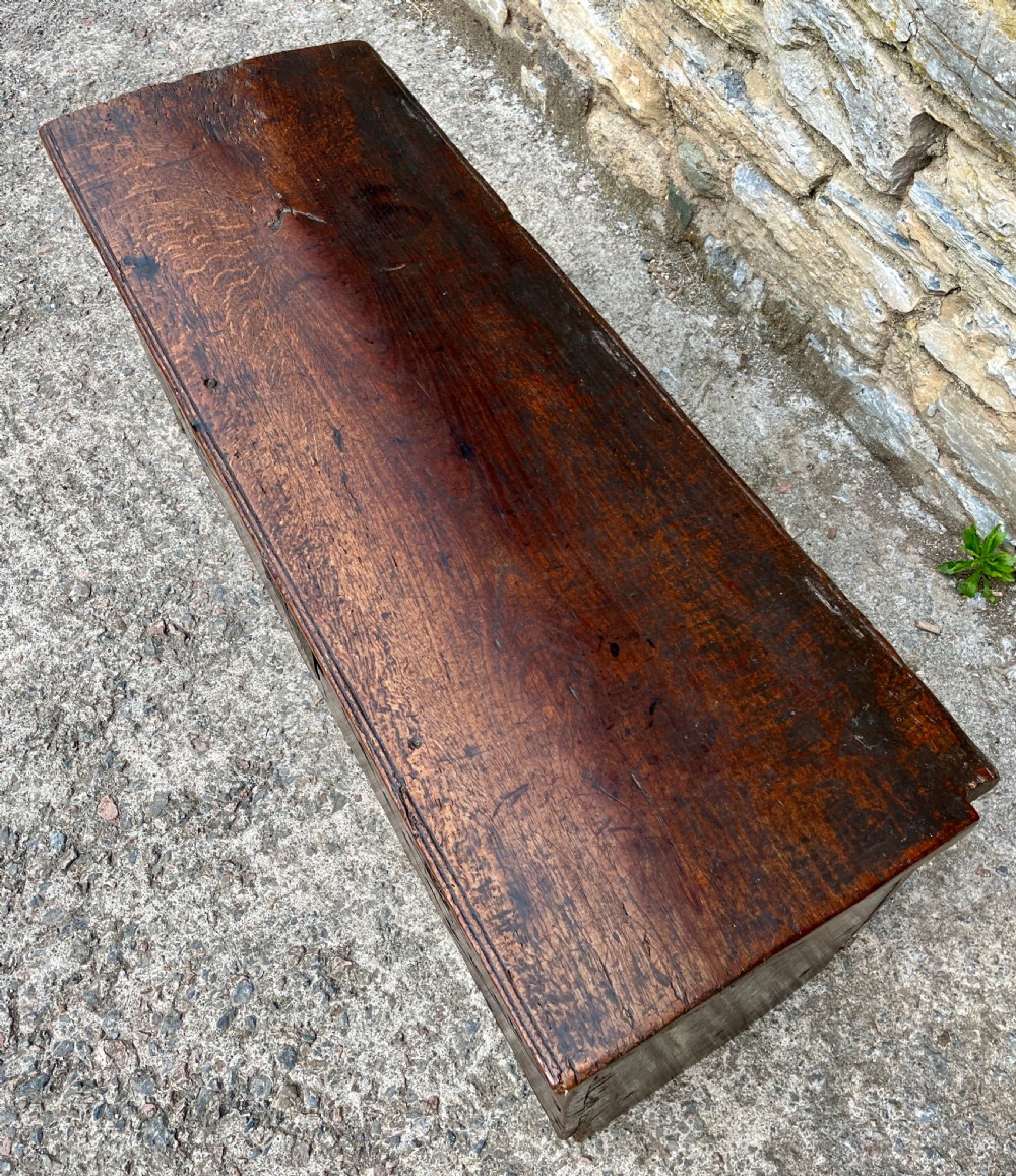 18th Century Planked Oak Coffer dated 1761 View XV