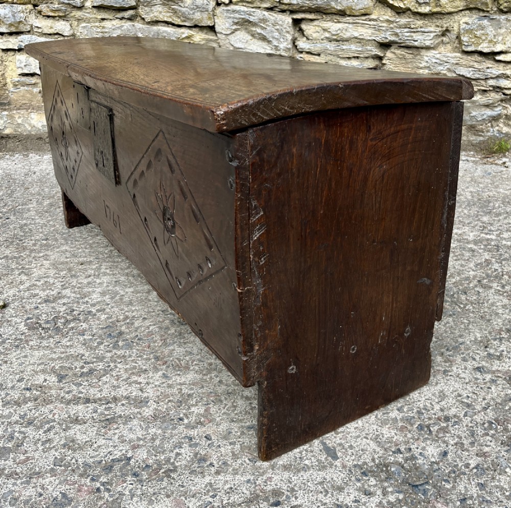 18th Century Planked Oak Coffer dated 1761 View XX