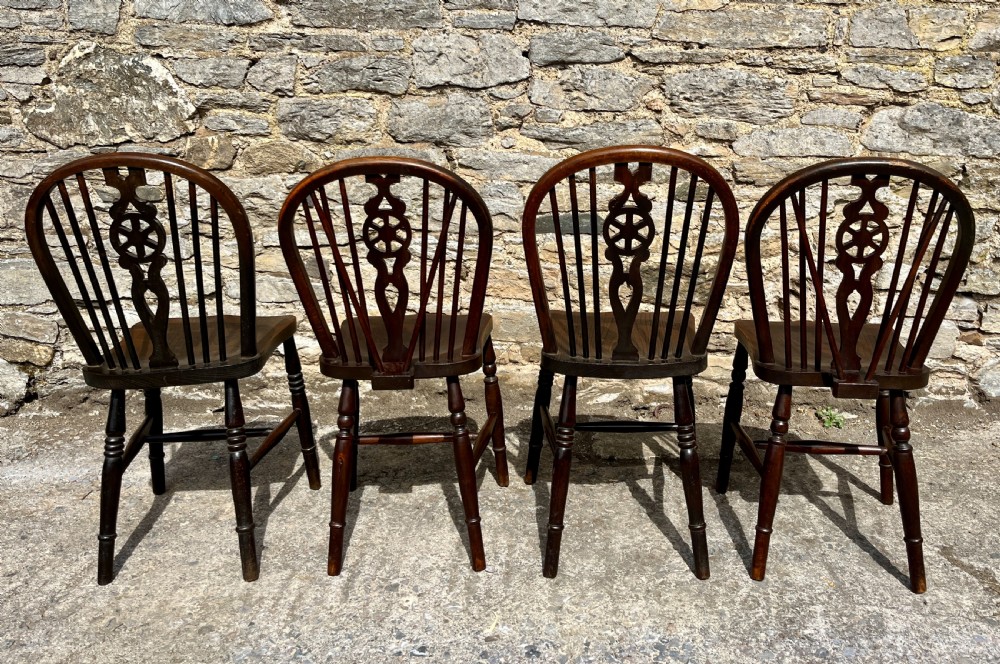 Set of 4 Antique Wheelback Chairs View III