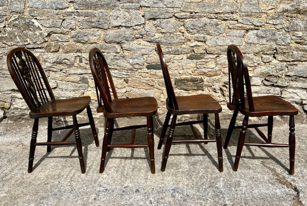 Set of 4 Antique Wheelback Chairs View IV