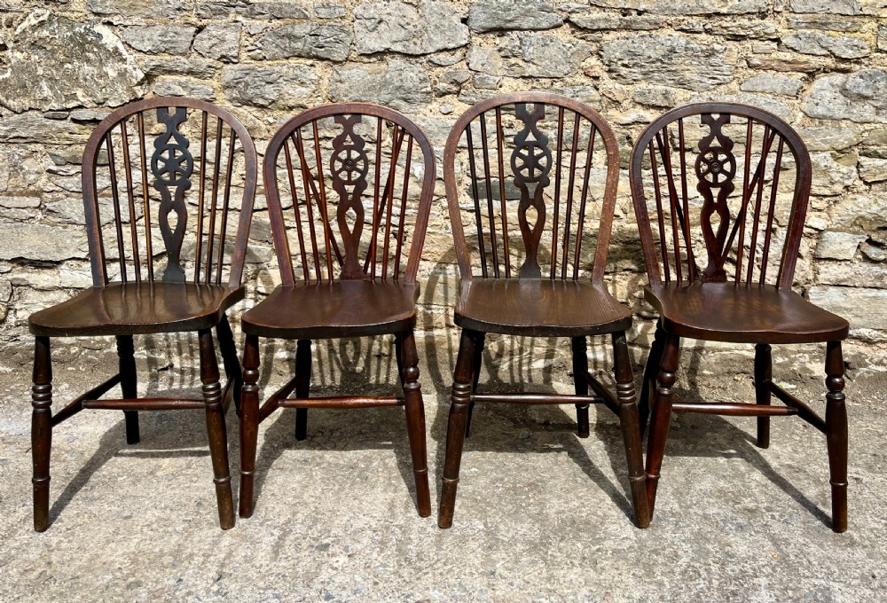 Set of 4 Antique Wheelback Chairs View V