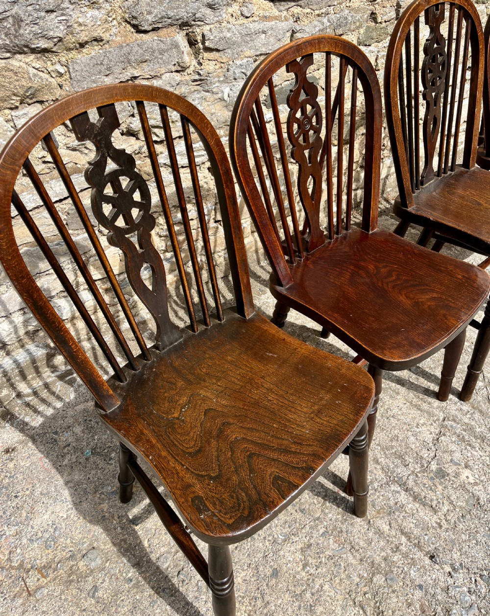 Set of 4 Antique Wheelback Chairs View VII
