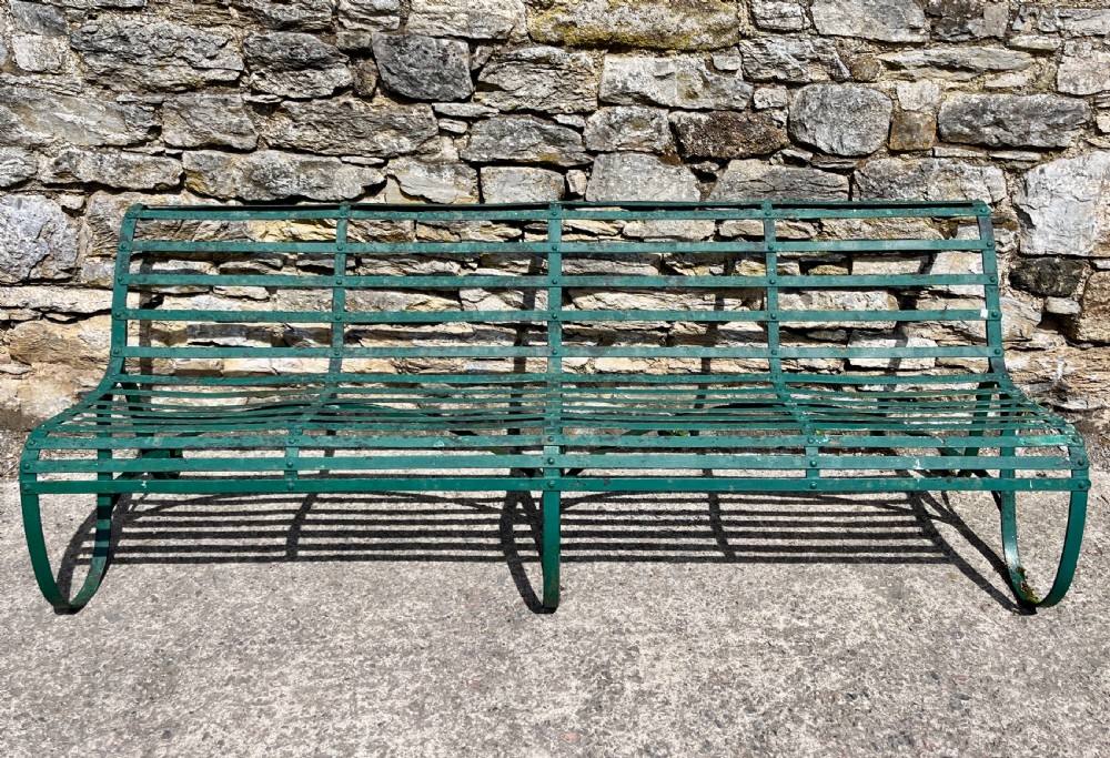 Large Antique Strapwork Garden Bench