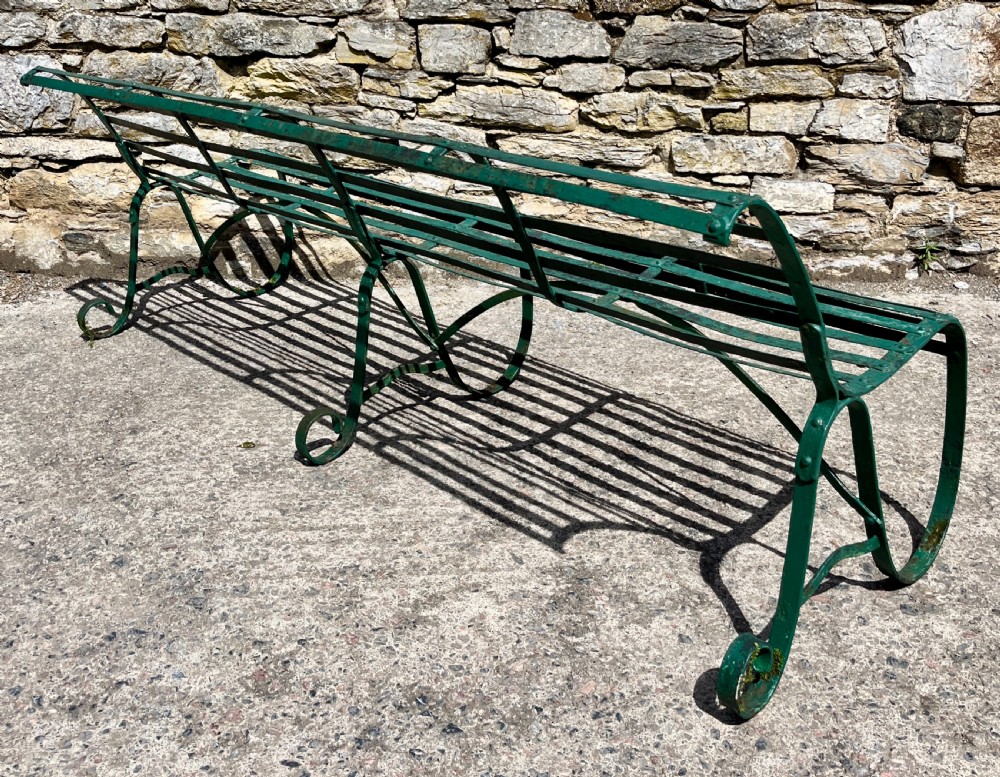 Large Antique Strapwork Garden Bench View VII