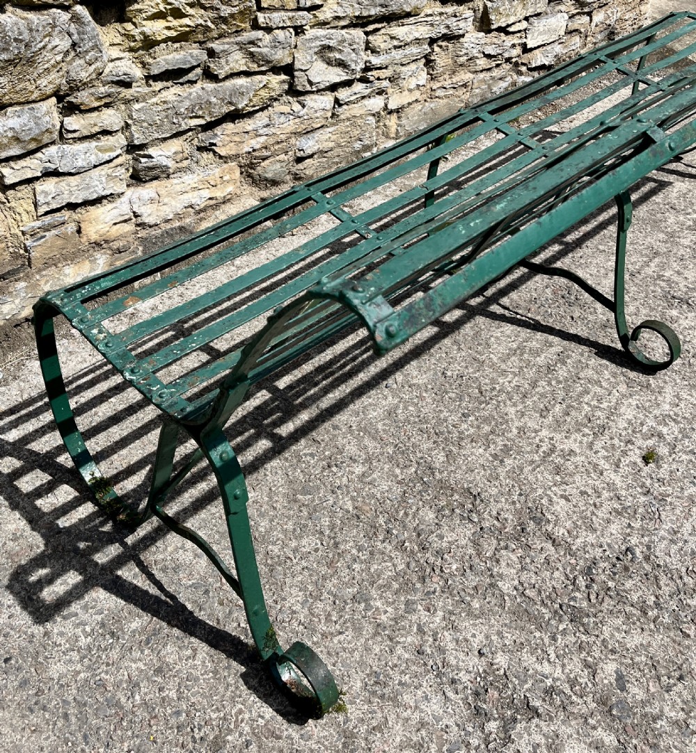 Large Antique Strapwork Garden Bench View X