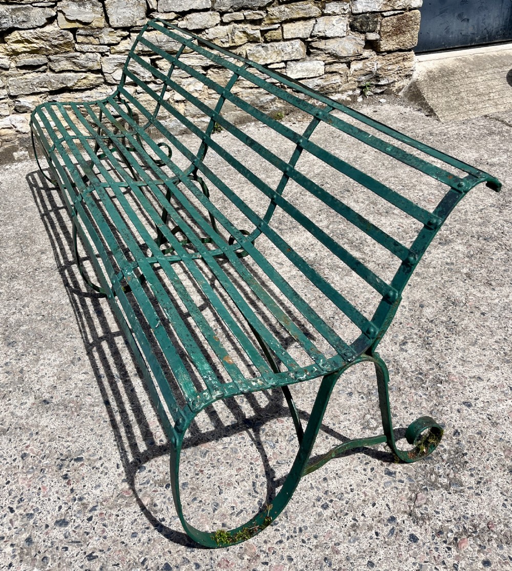 Large Antique Strapwork Garden Bench View XII
