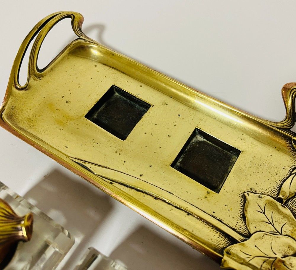 Art Nouveau Brass Geschutzt Desk Stand
 View IX