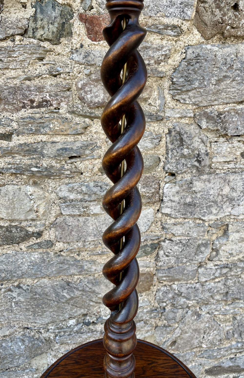 Antique Oak Barley Twist Standard Lamp View V