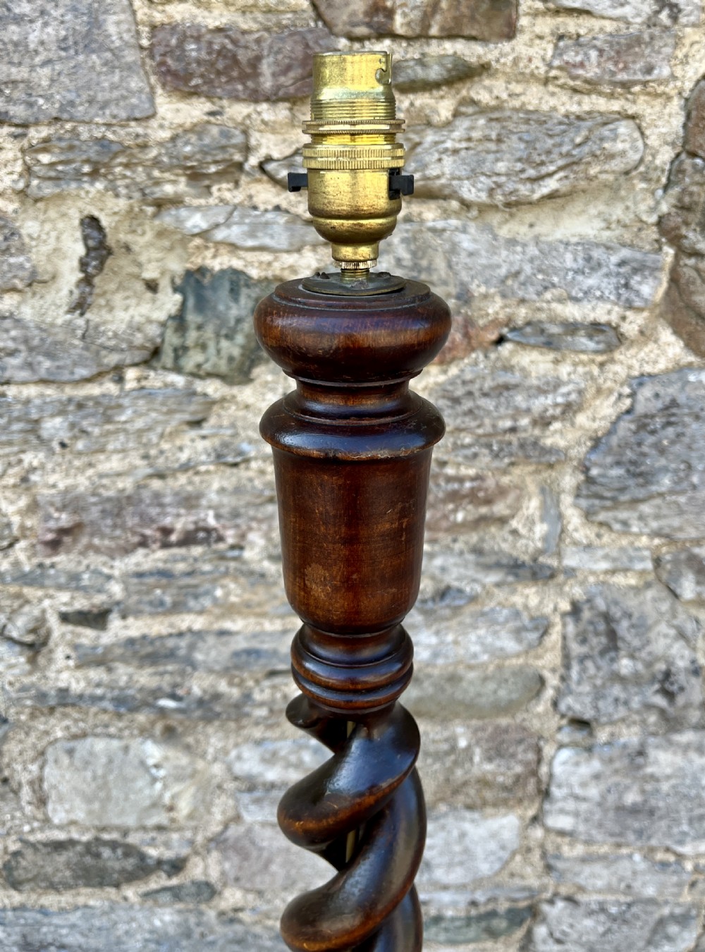 Antique Oak Barley Twist Standard Lamp View VI