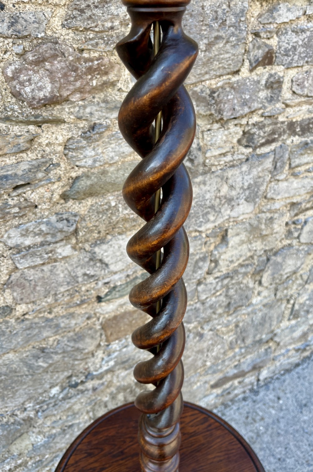 Antique Oak Barley Twist Standard Lamp View VII