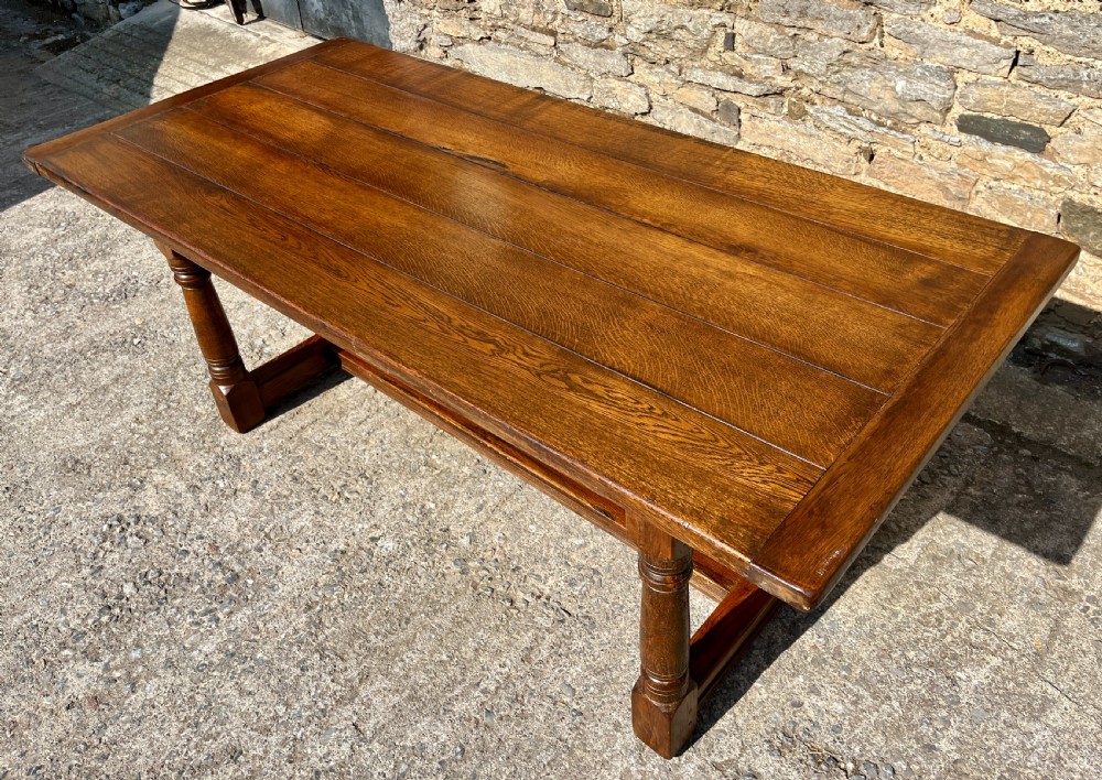 Antique Oak Refectory Table View IX