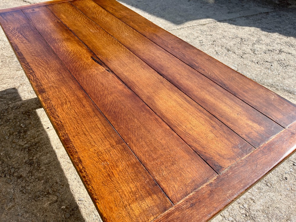 Antique Oak Refectory Table View XII