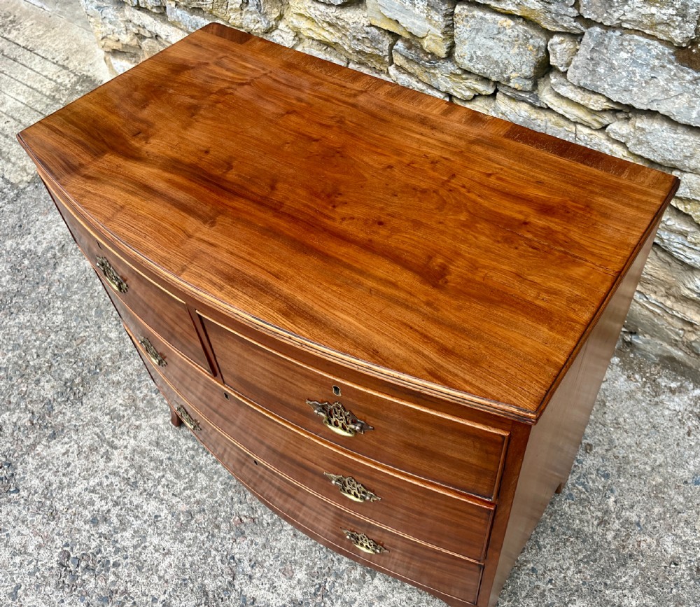 Georgian Mahogany Bow Front Chest of Drawers View IX