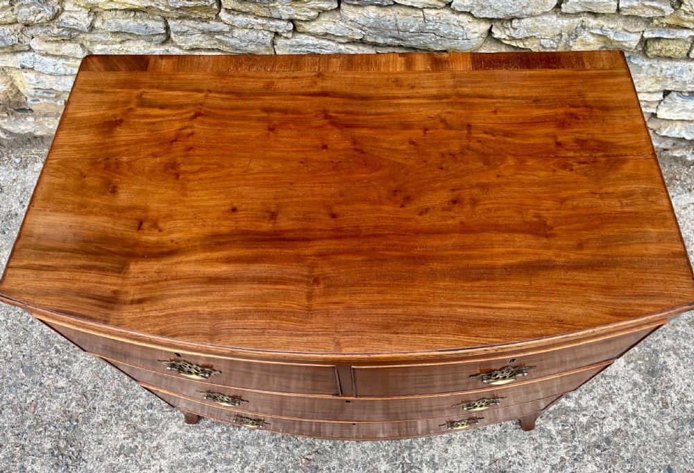 Georgian Mahogany Bow Front Chest of Drawers View X