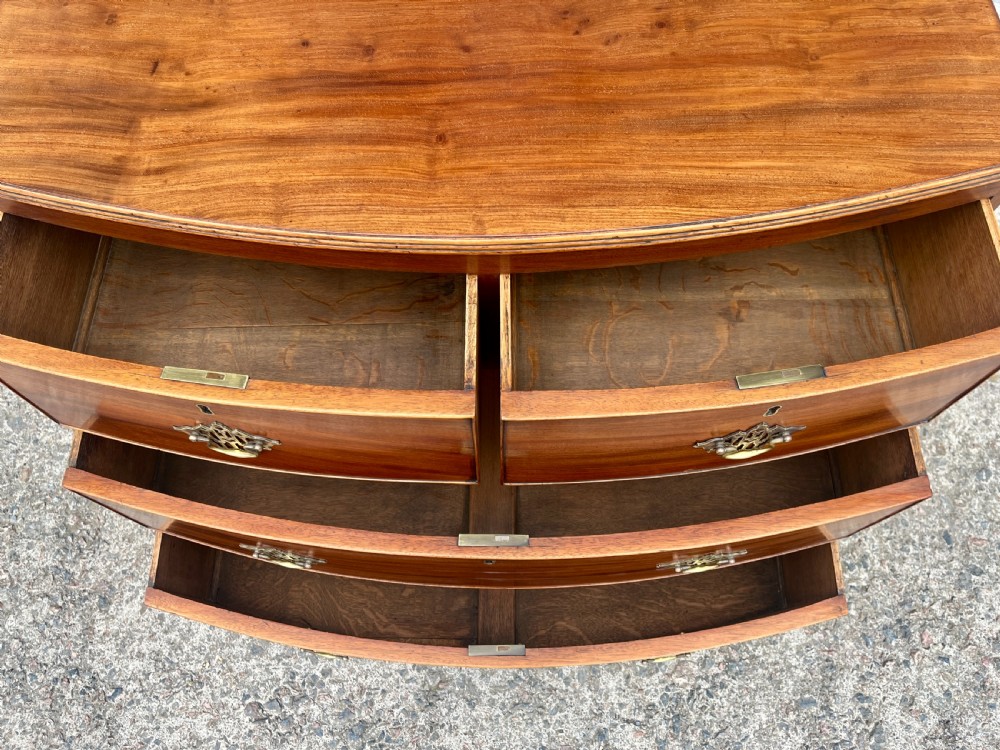 Georgian Mahogany Bow Front Chest of Drawers View XIII
