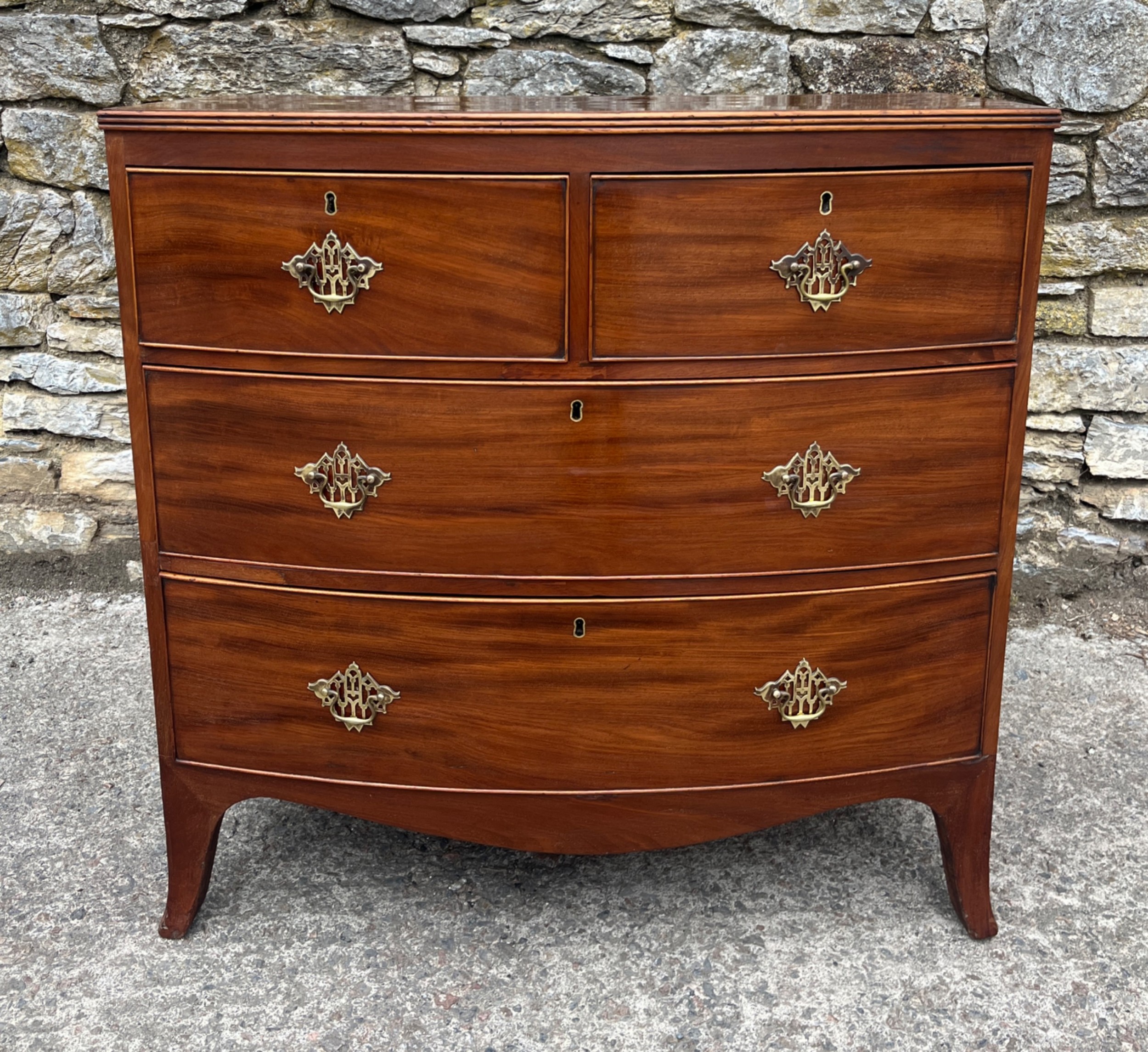 Georgian Mahogany Bow Front Chest of Drawers