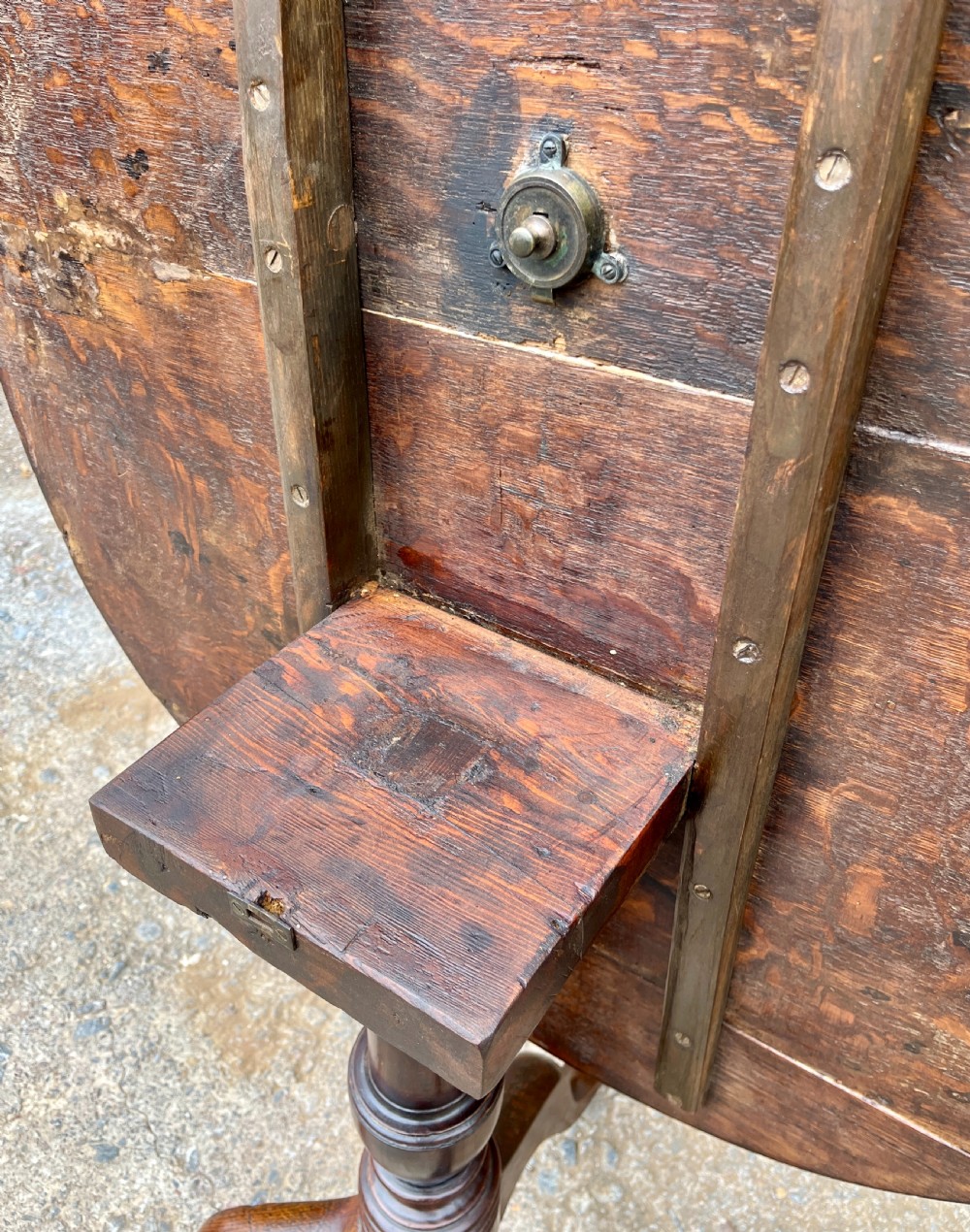 Georgian Oak Tilt Top Table View X