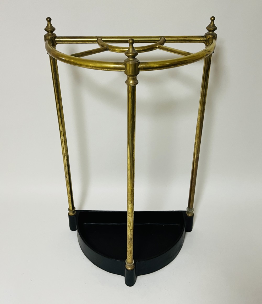 Edwardian Demi-Lune Brass Stick Stand