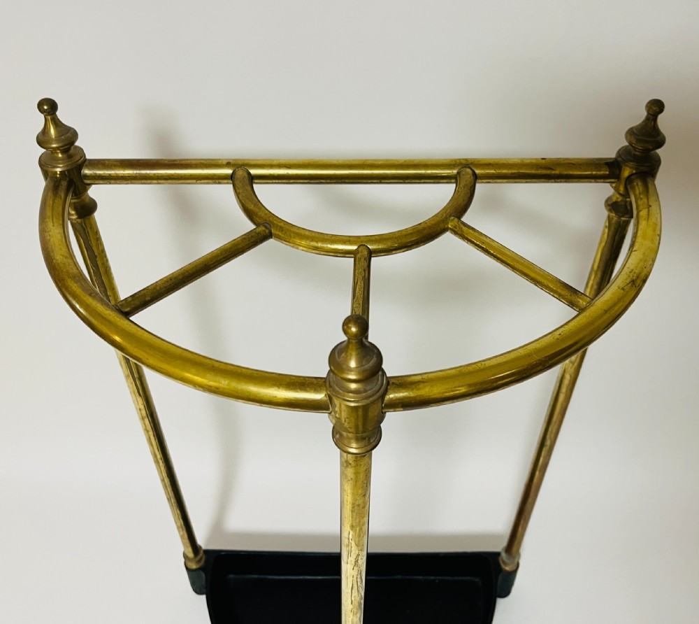Edwardian Demi-Lune Brass Stick Stand View II