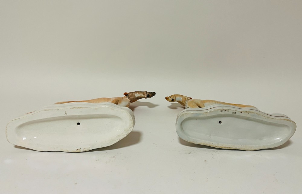 Pair of Victorian Staffordshire Greyhounds View VI