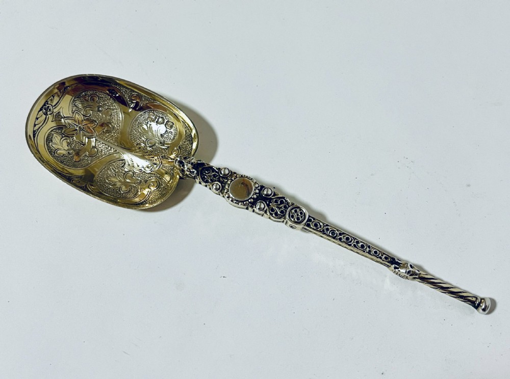 Silver Gilt Anointing Spoon