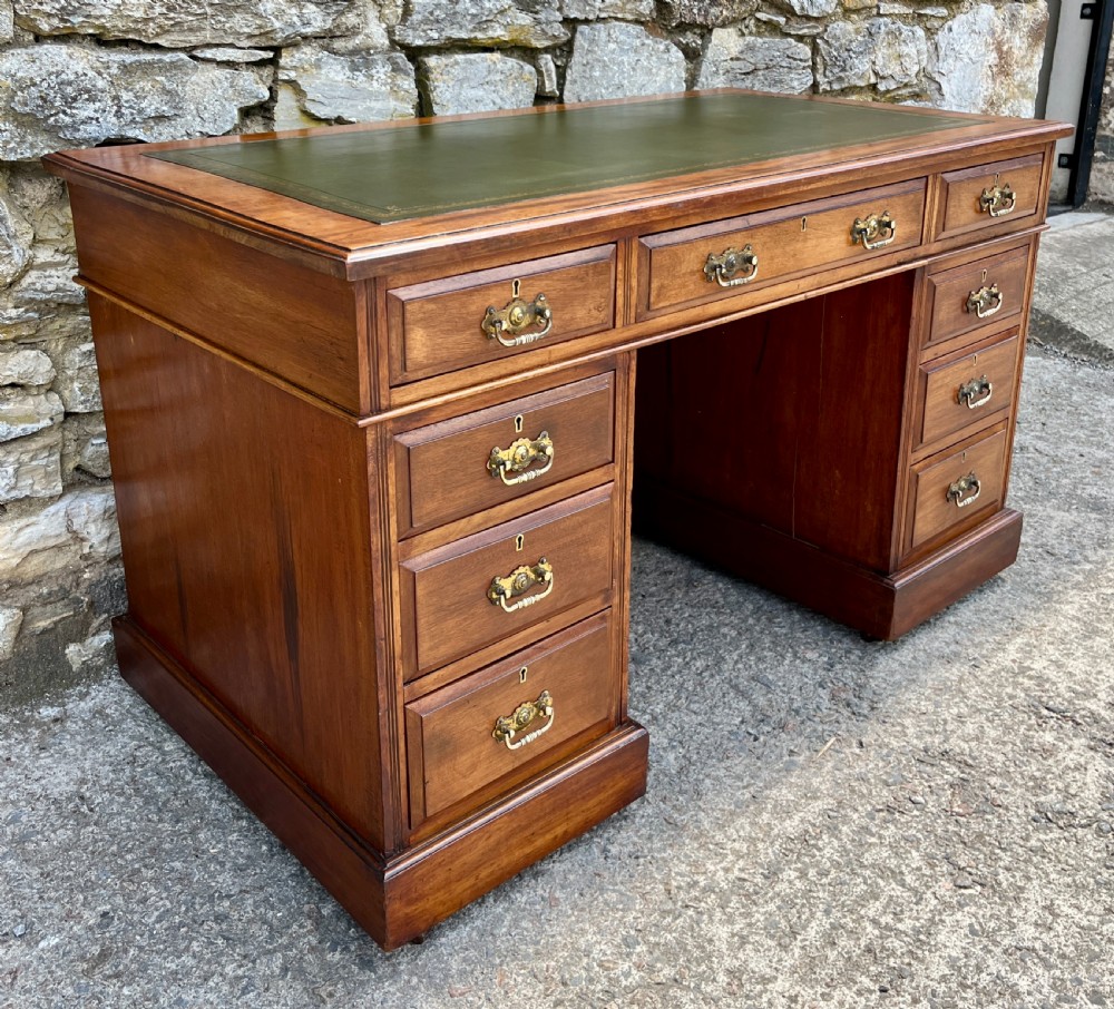 Edwardian Mahogany Pedestal Desk View V