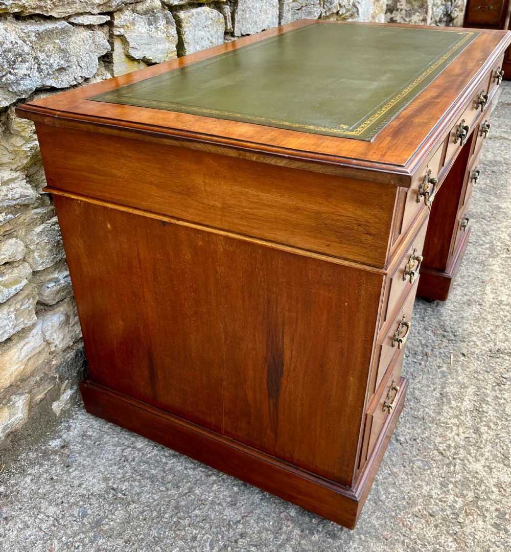 Edwardian Mahogany Pedestal Desk View X