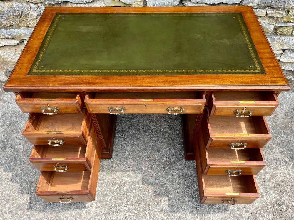 Edwardian Mahogany Pedestal Desk View XIII