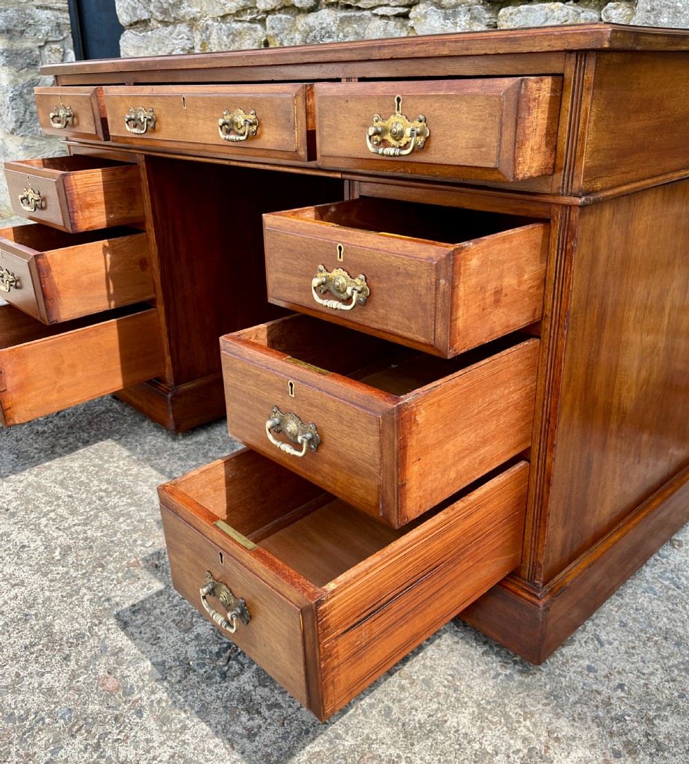Edwardian Mahogany Pedestal Desk View XIV