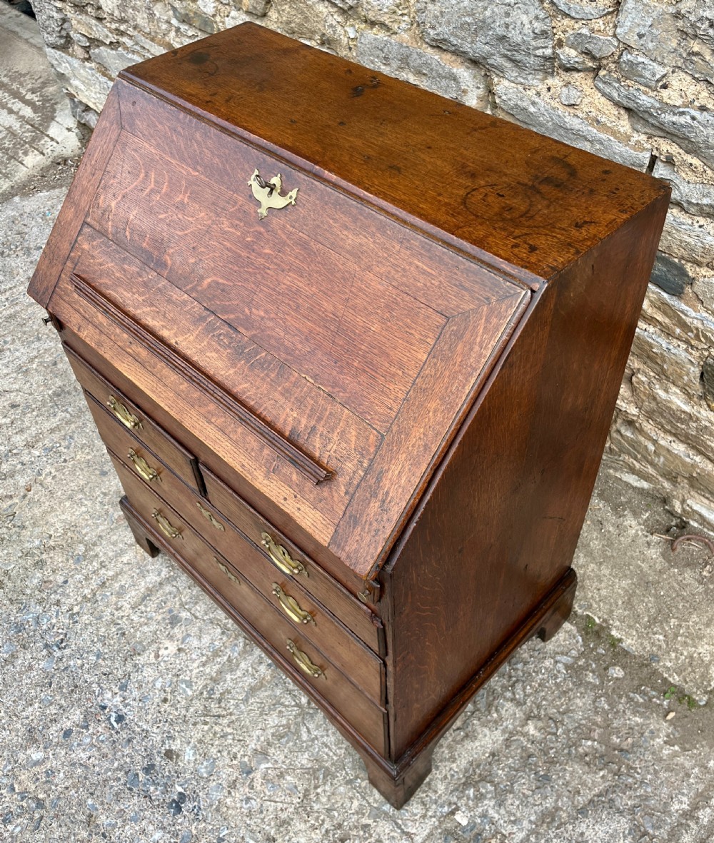 Small Georgian Oak Bureau View VIII