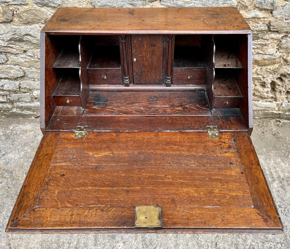 Small Georgian Oak Bureau View XVI