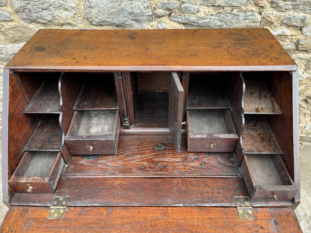 Small Georgian Oak Bureau View XVIII