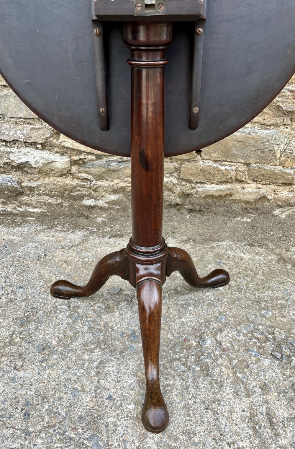 18th Century Georgian Mahogany Tilt Top Wine Table View VIII