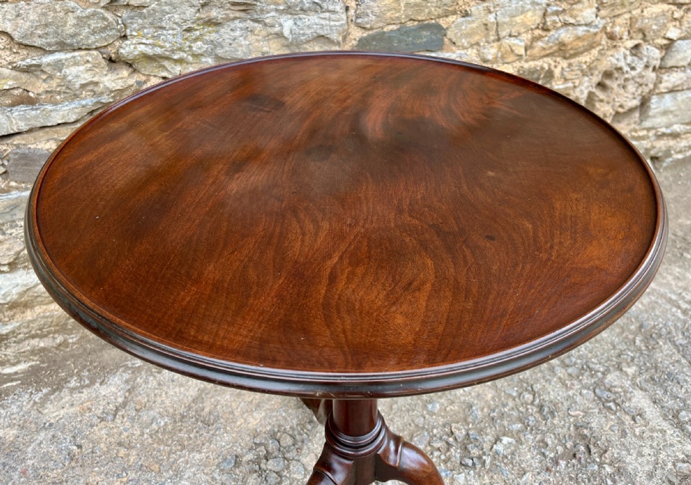 18th Century Georgian Mahogany Tilt Top Wine Table View IX