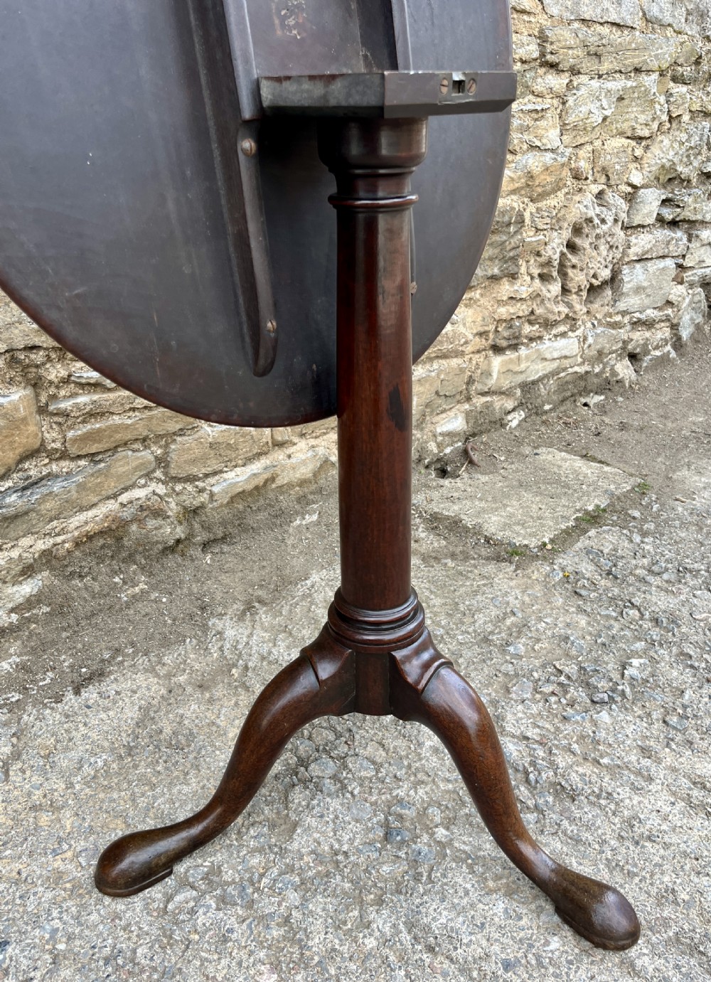 18th Century Georgian Mahogany Tilt Top Wine Table View X