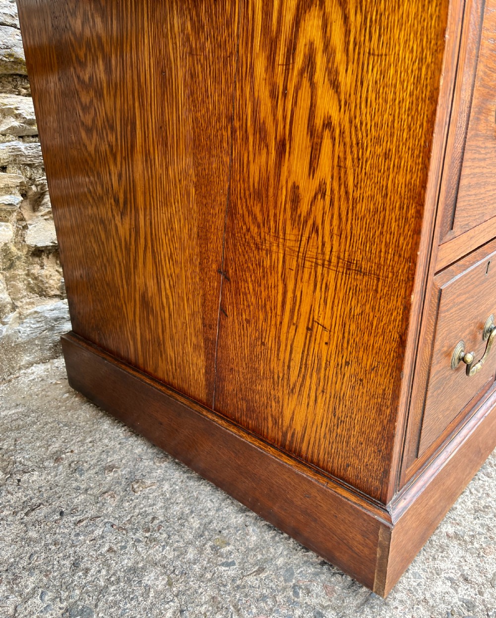 Small Antique Oak Pedestal Desk View VIII