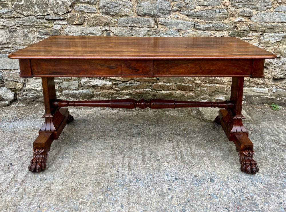 Large Regency Rosewood Library Table  View II