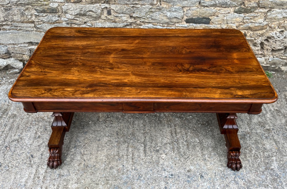 Large Regency Rosewood Library Table  View III