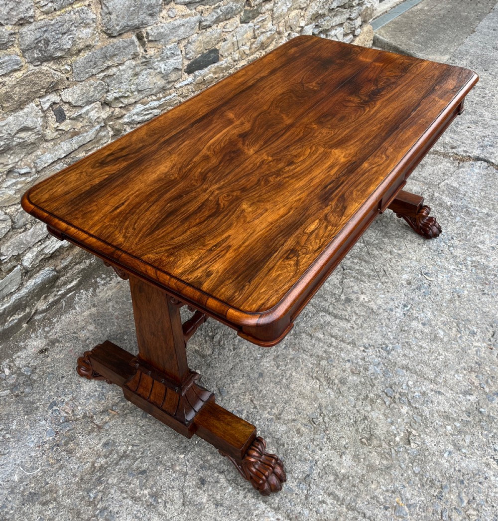 Large Regency Rosewood Library Table  View IV