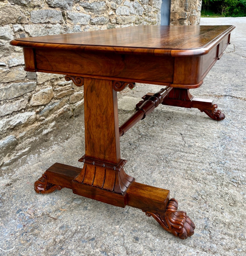 Large Regency Rosewood Library Table  View V
